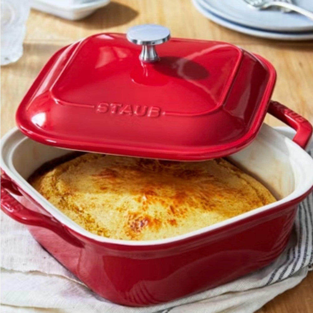 Staub Red Square Ceramic Covered Casserole